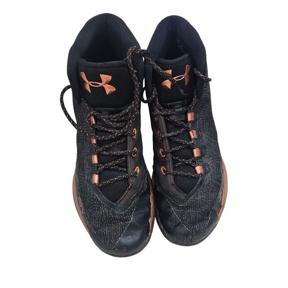 Under Armour Curry 5 Black & Copper High Top Basketball Shoes Size 11.5 - Picture 1 of 9